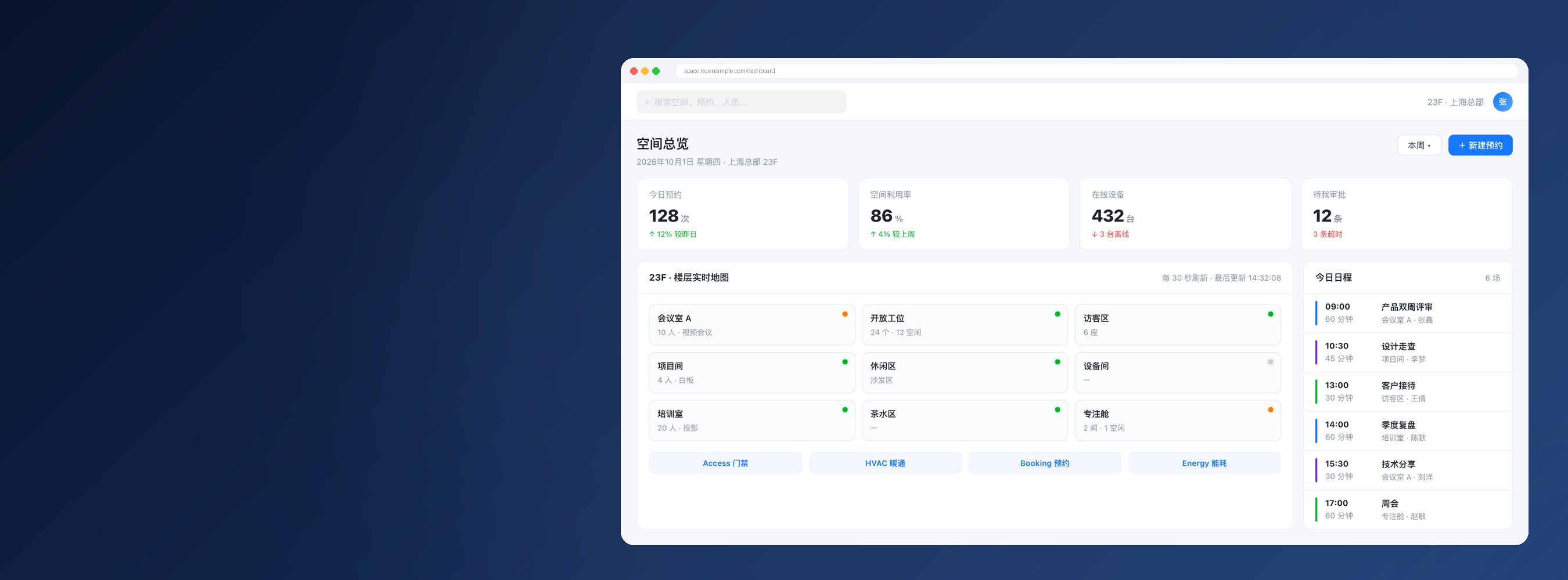 互联网企业多会议室统一管理